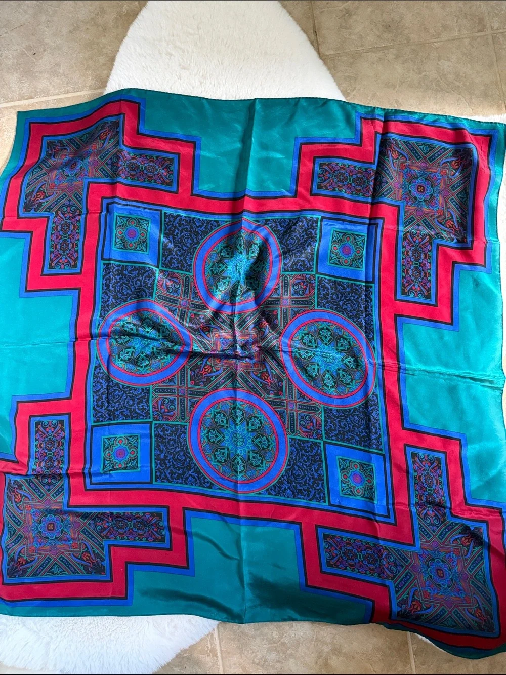 vintage Silk Scarf by Ginnie Johansen